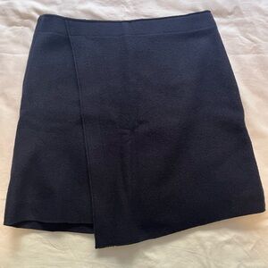NWT Banana Republic Wool Wrap Mini Skirt Navy Blue Academia Preppy Size 8
